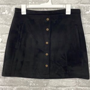 Hyfve Black Velvet faux suede A-line skirt